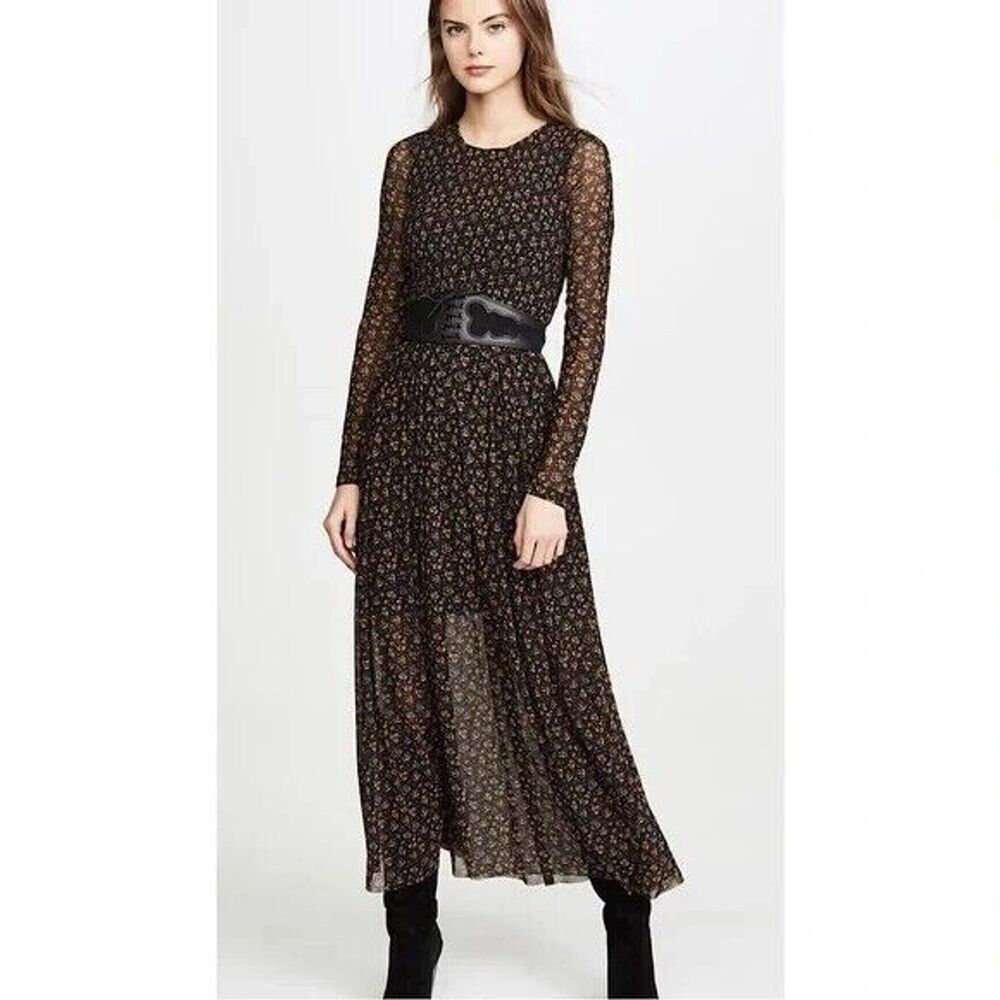 Free People Hello and Goodbye Sheer Mesh Dress S Floral Whimsigoth Fairy Grunge